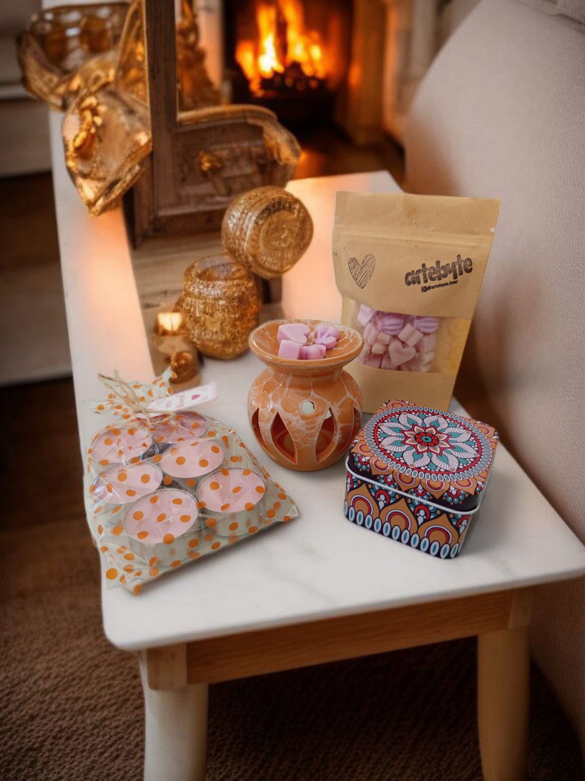 KIT DIFUSOR AROMATIZADOR - CERÂMICA RECHAUD - LARANJA MÁRMORE