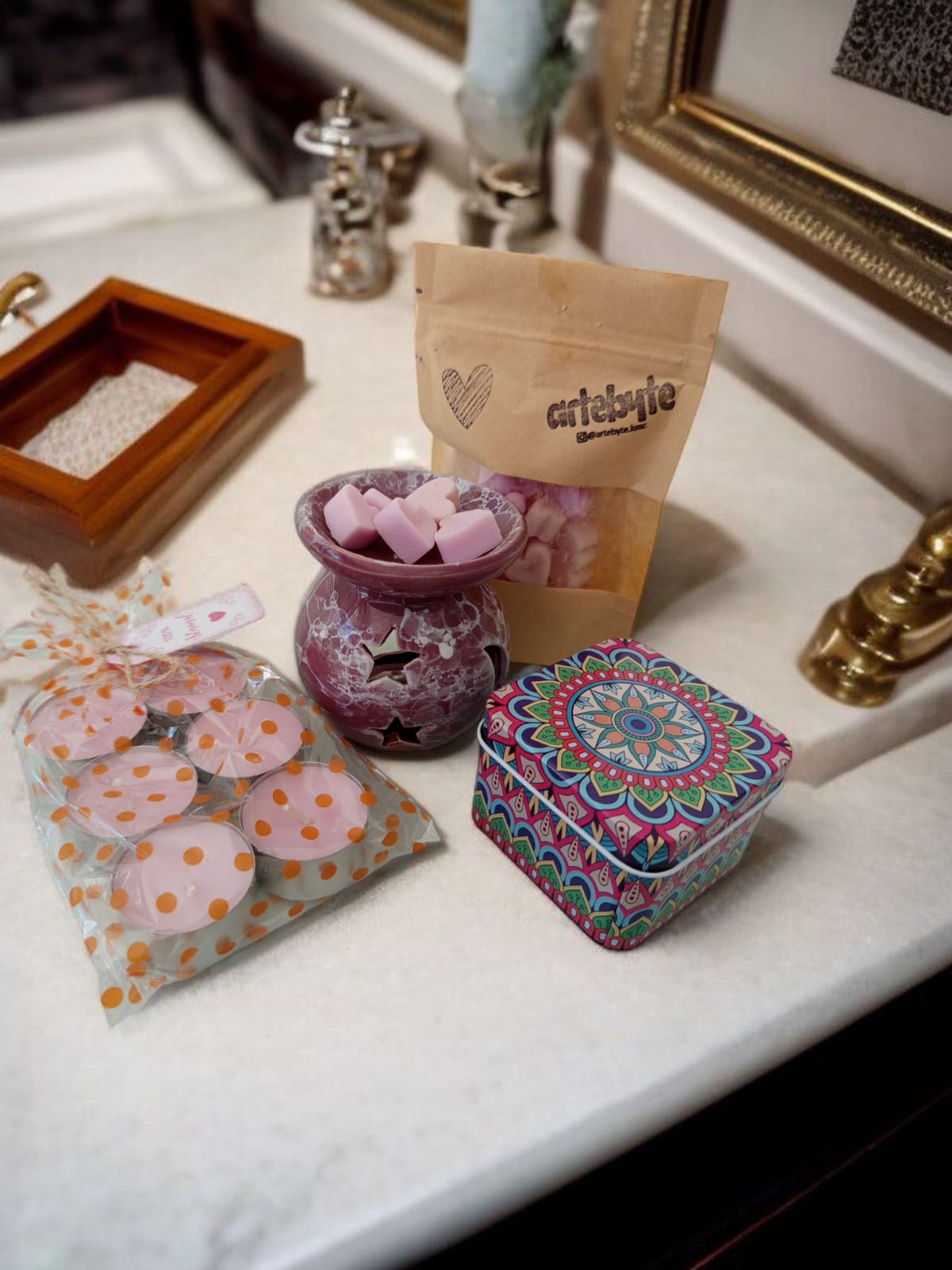 KIT DIFUSOR AROMATIZADOR - CERÂMICA RECHAUD -ROXO MARMORE